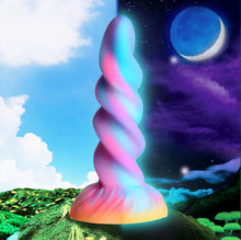 Load image into Gallery viewer, Moon Rider Glow in the Dark Unicorn Silicone Dildo ~ Creature Cocks
