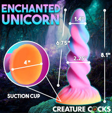 Load image into Gallery viewer, Moon Rider Glow in the Dark Unicorn Silicone Dildo ~ Creature Cocks
