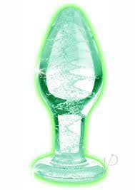 Glow in the Dark Glass Anal Plug Medium size ~ Booty Sparks