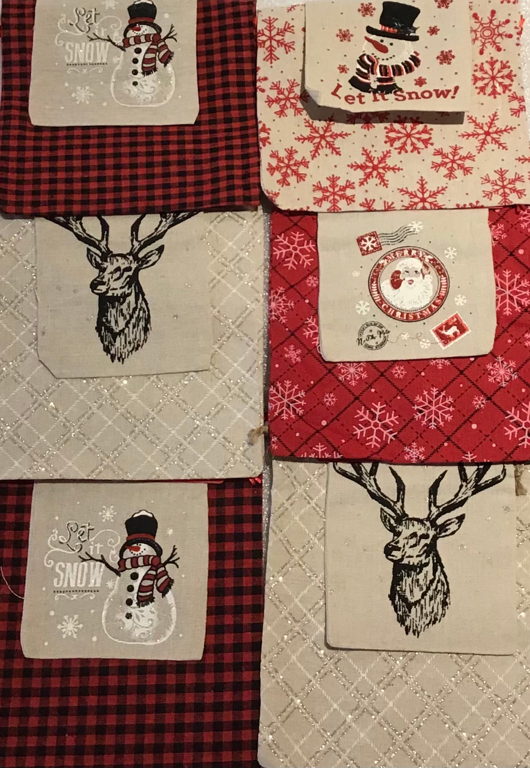 Decorative Holiday Storage / Gift Bag Duo