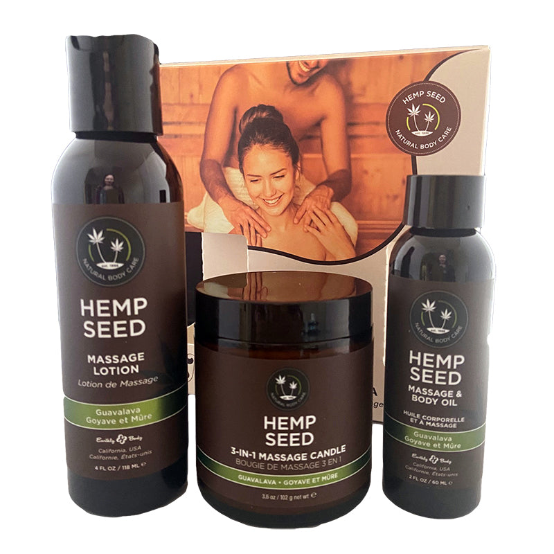 Hemp Seed Massage Gift Box ~ Guavalava Scent ~ Earthly Body