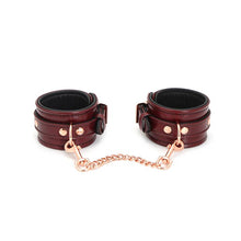 Load image into Gallery viewer, Wine Red Wrist Cuffs w/ Rose Gold Hardware
