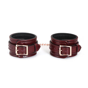 Wine Red ~ Ankle cuffs with Rose Gold Hardware