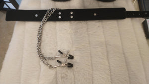 Collar with Nipple Clamps ~ Vegan ~ from Argentina