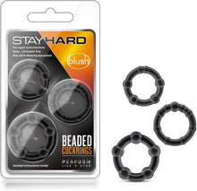 Load image into Gallery viewer, Silicone Cock Ring Trio Pack ~ StayHard ~ Black
