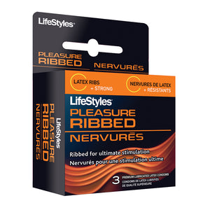 Pleasure Ribbed ~ LifeStyles 3 pack